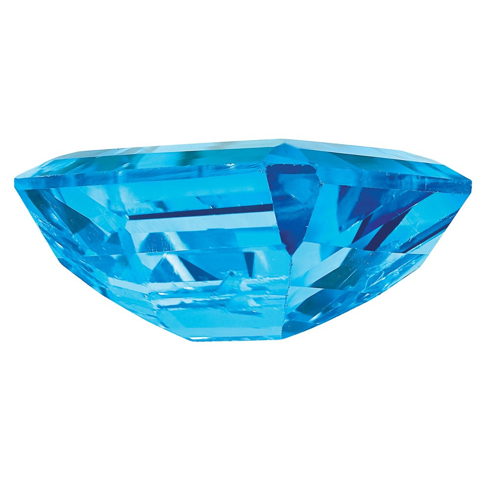 Edelstein Schweizer Blautopas Aa Qualität 14x10mm Smaragdschliff