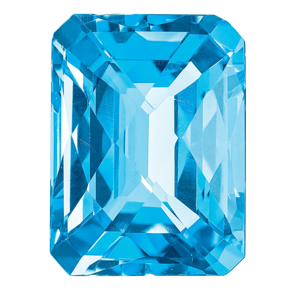 Edelstein Schweizer Blautopas Aa Qualität 16x12mm Smaragd Schachbrett Schliff