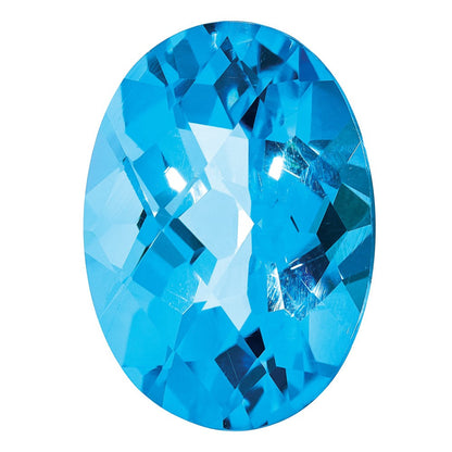 Edelstein Schweizer Blautopas Aa Qualität 8x6mm Oval Schachbrett