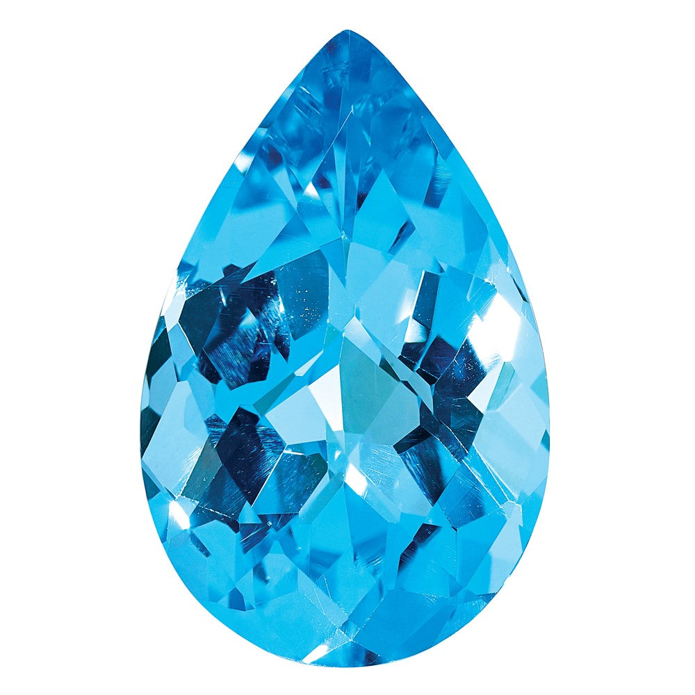 Edelstein Schweizer Blautopas Aa Qualität 8x5mm Tropfen Schachbrett