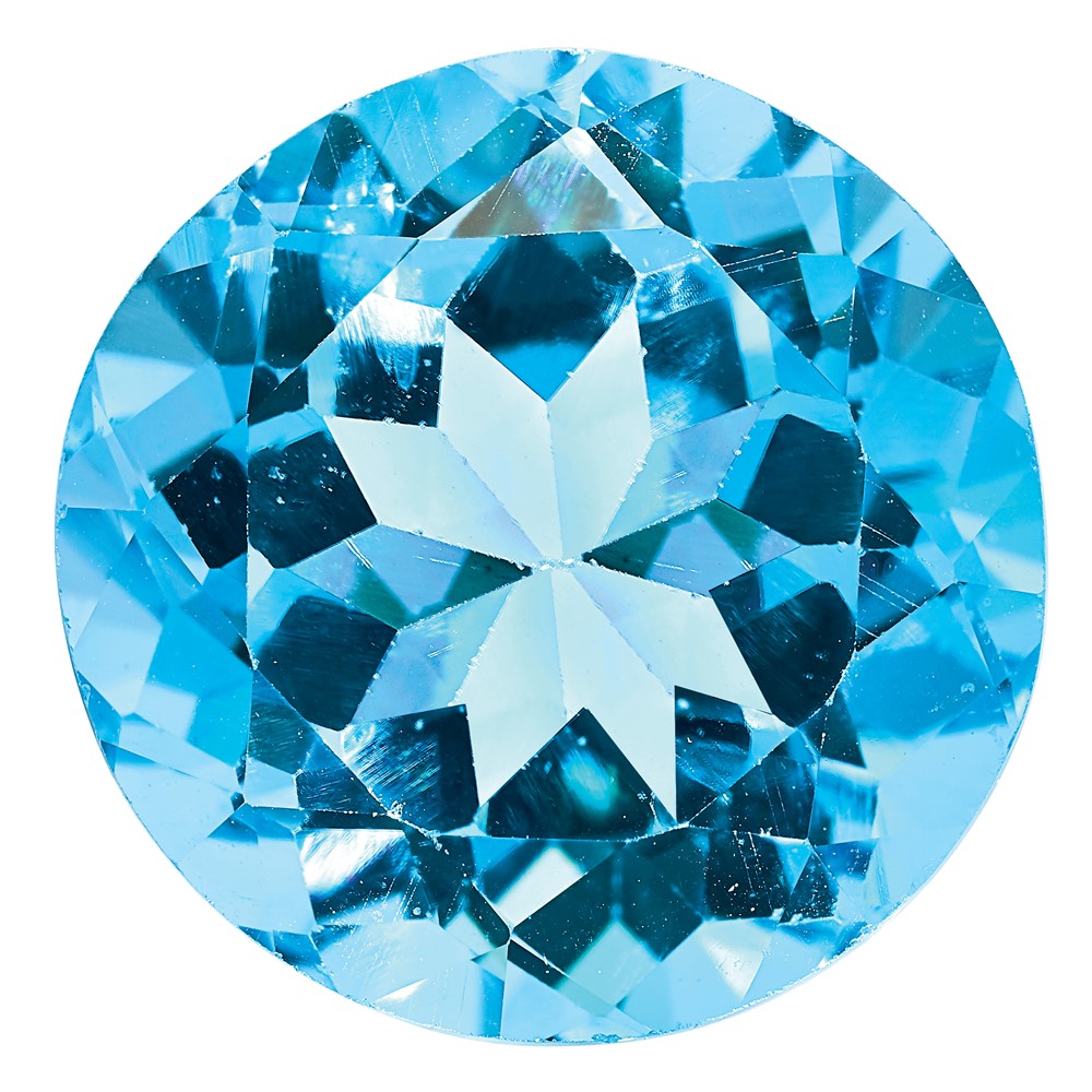 Edelstein Schweizer Blautopas Aa Qualität 12mm Rund