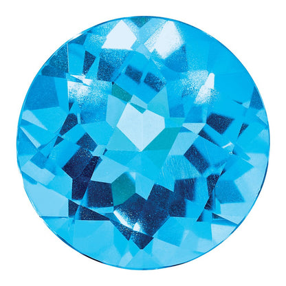 Edelstein Schweizer Blautopas Aa Qualität 8mm Rund Schachbrett