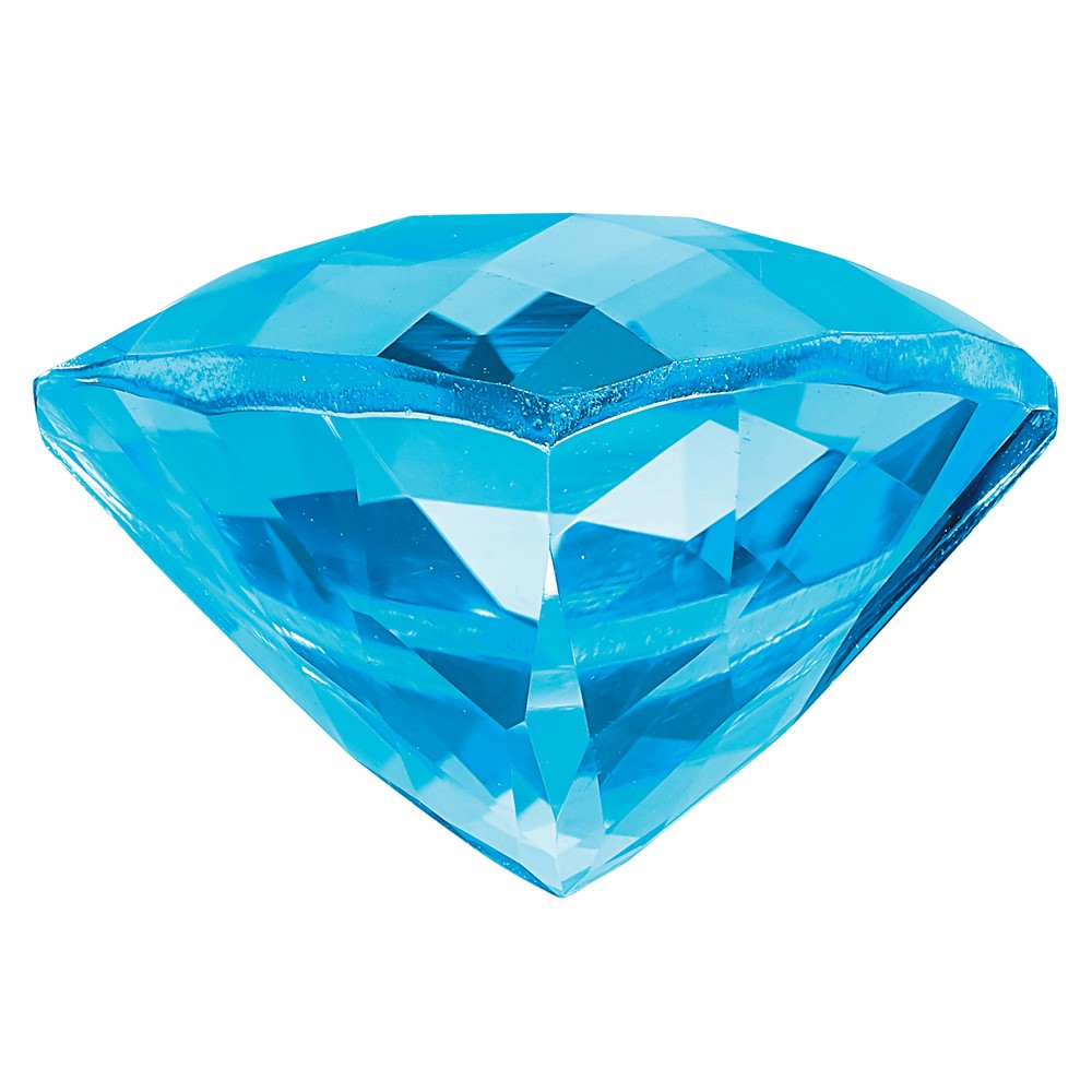 Edelstein Schweizer Blautopas Aa Qualität 12mm Trillant Schachbrett