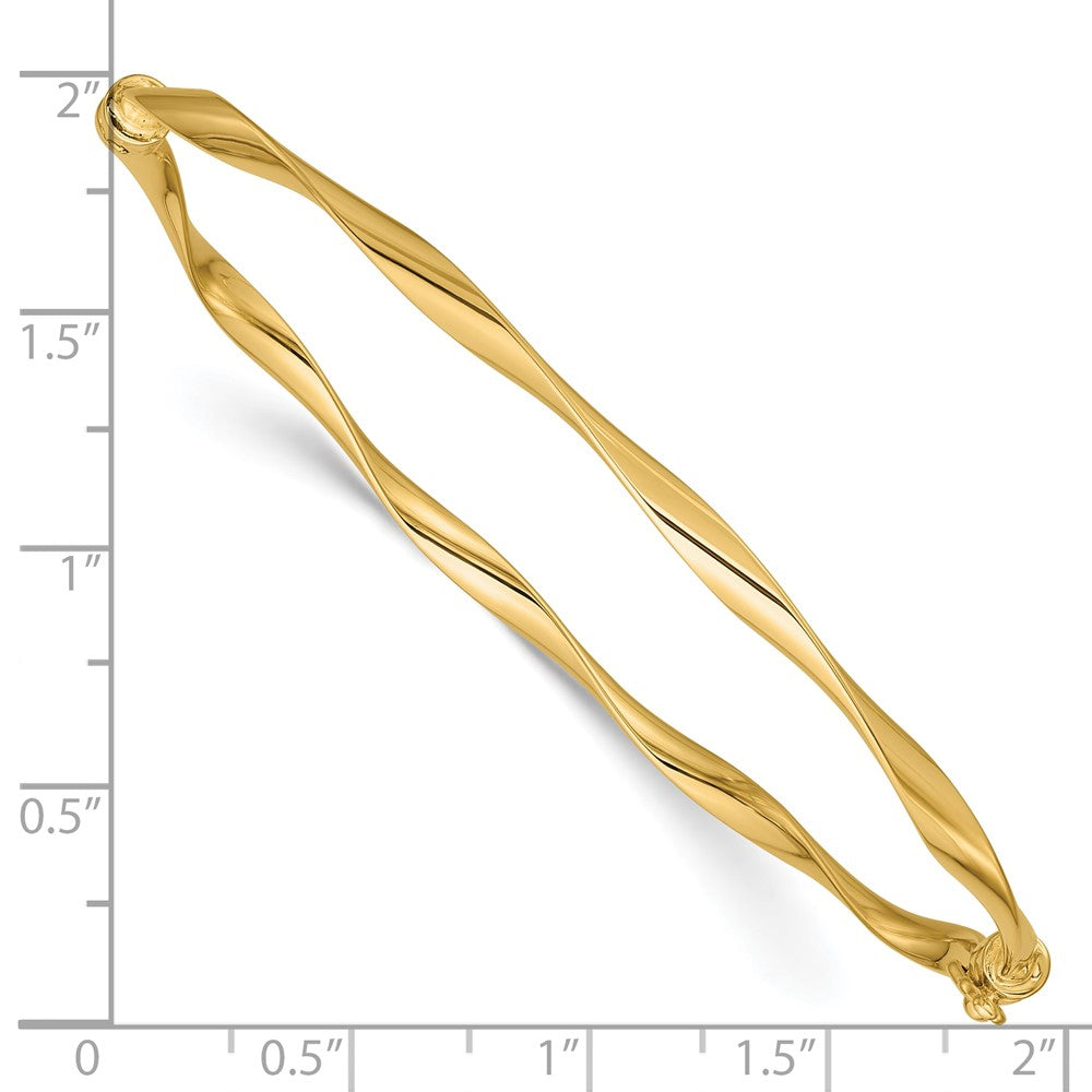 14K Gelbgold Poliert Gedreht Klappbar Armreif