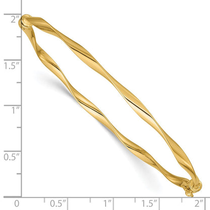 14K Gelbgold Poliert Gedreht Klappbar Armreif