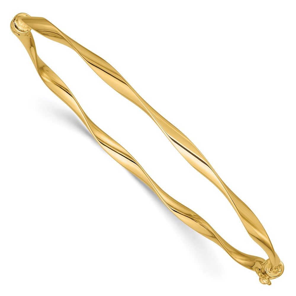 14K Gelbgold Poliert Gedreht Klappbar Armreif