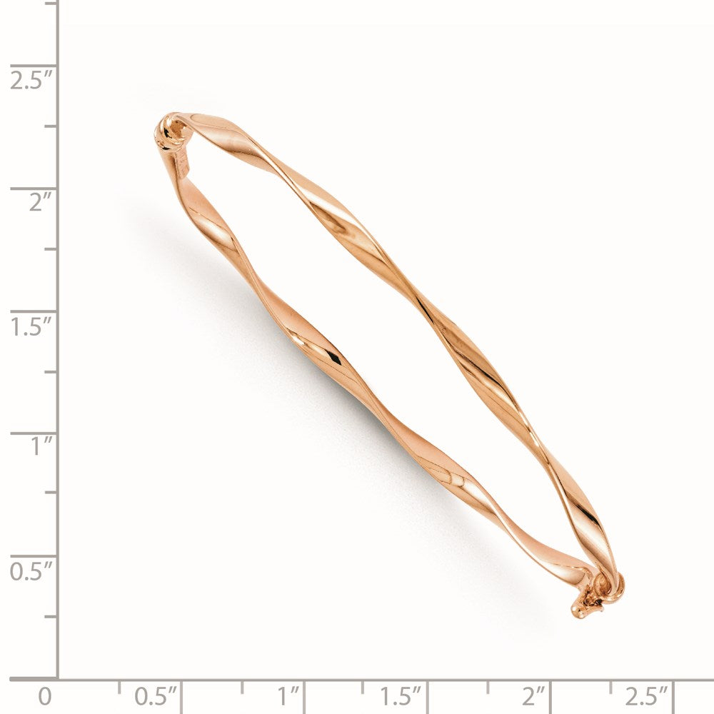14K Roségold Poliert Gedreht Klappbar Armreif