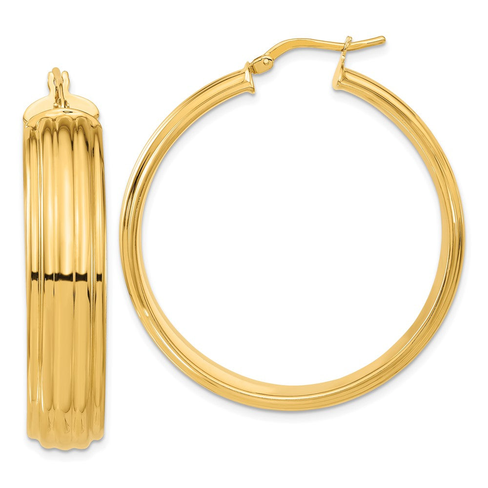 Bronze/yellow Bronze Poliert Strukturiert Rund Creolen