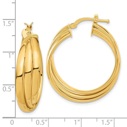 Bronze/yellow Bronze Poliert Gedreht Creolen