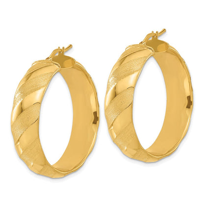 Bronze/yellow Bronze Poliert & Satiniert Striped Rund Creolen
