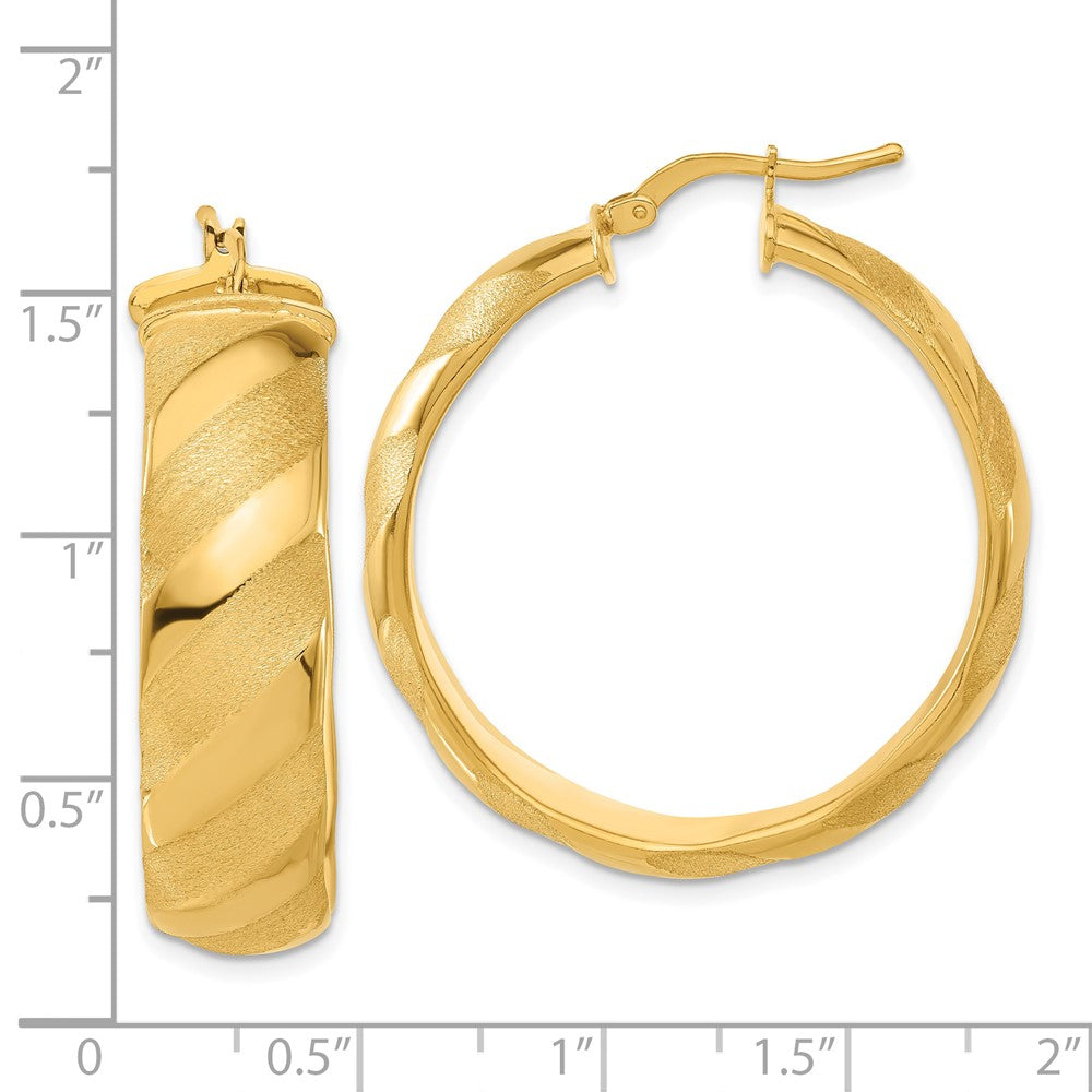 Bronze/yellow Bronze Poliert & Satiniert Striped Rund Creolen