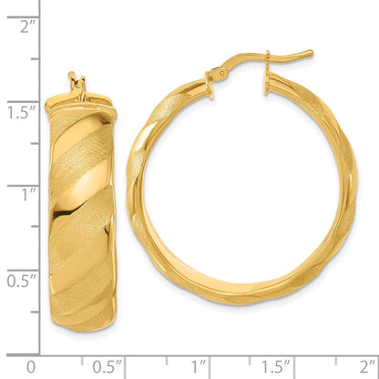 Bronze/yellow Bronze Poliert & Satiniert Striped Rund Creolen