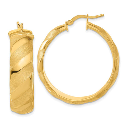 Bronze/yellow Bronze Poliert & Satiniert Striped Rund Creolen