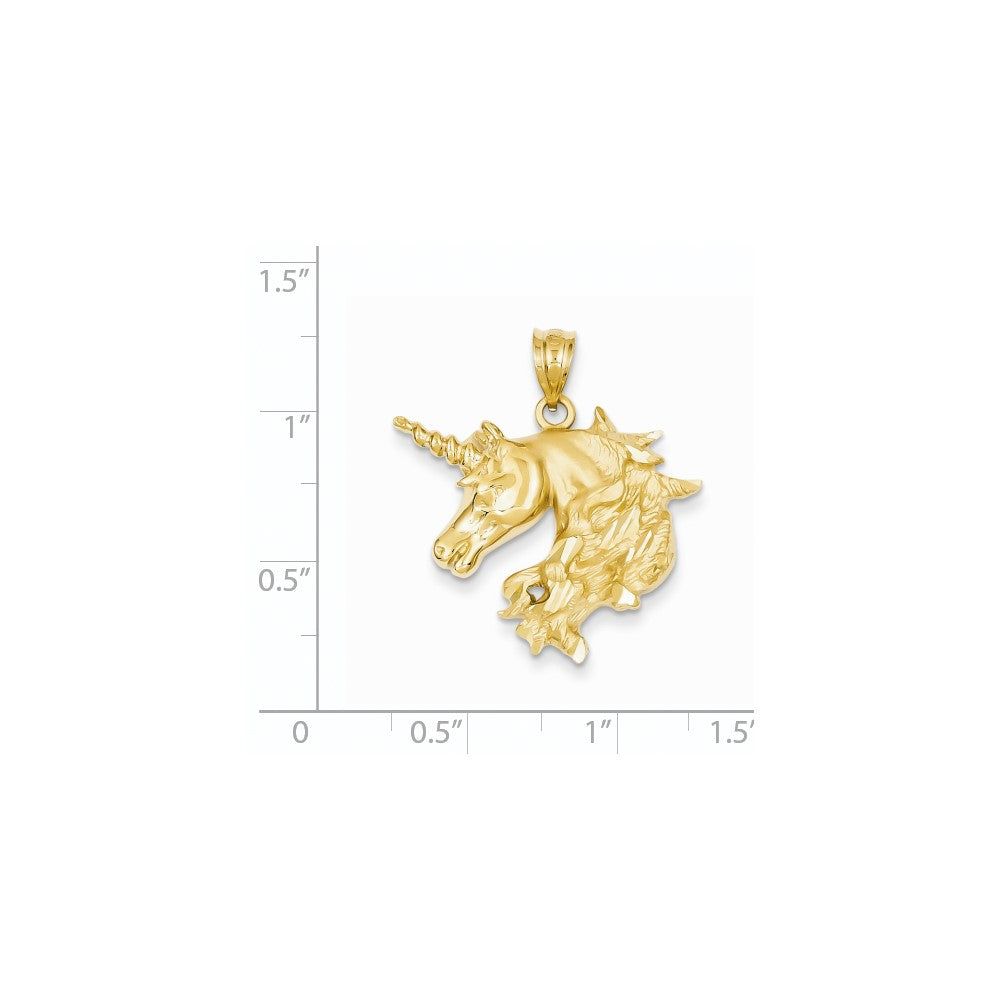 14K Gelbgold Einhorn-Anhänger