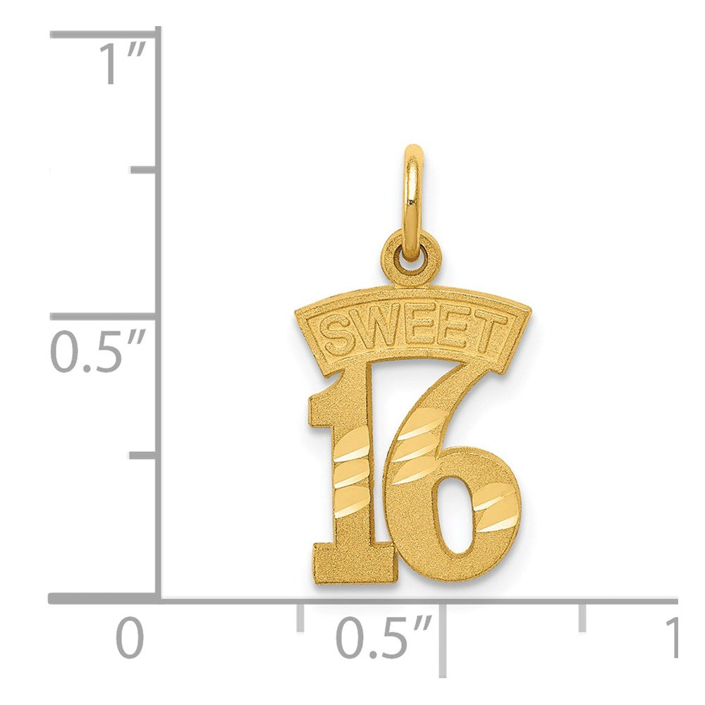 14K Gelbgold Süß 16 Charm