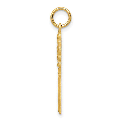 14K Gelbgold Poliert Fantasie Kante Key Charm