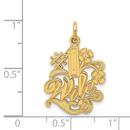 14K Gelbgold Charm „#1 WIFE" (Nummer 1 Ehefrau)