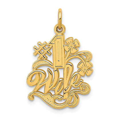 14K Gelbgold Charm „#1 WIFE" (Nummer 1 Ehefrau)