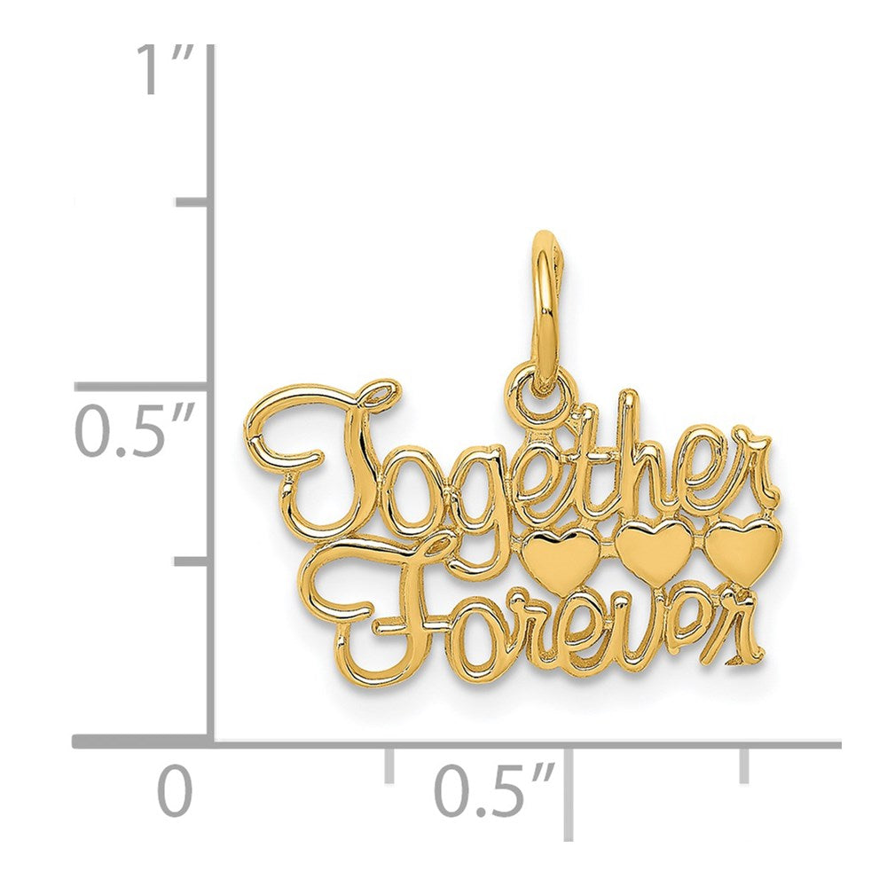 14K Gelbgold Zusammen für Immer Charm
