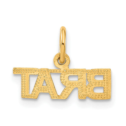 14K Gelbgold Poliert Brat Charm