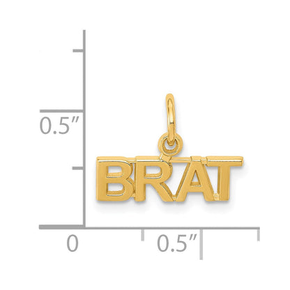 14K Gelbgold Poliert Brat Charm