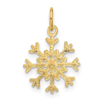 14K Gelbgold Schneeflocke Charm