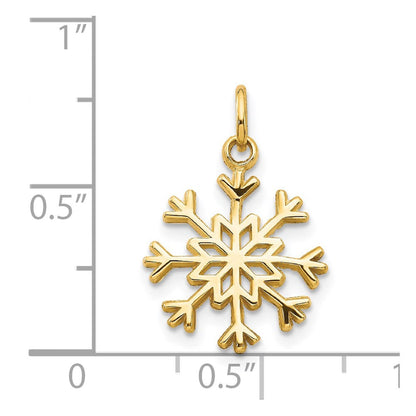 14K Gelbgold Schneeflocke Charm