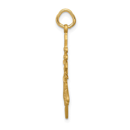 14K Gelbgold Lang Leben Charm