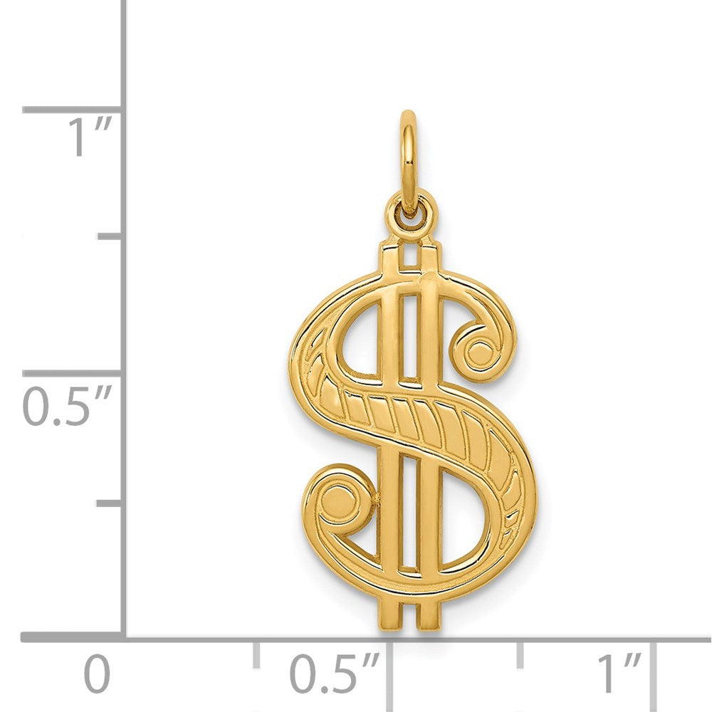 14K Gelbgold Dollarzeichen-Charm