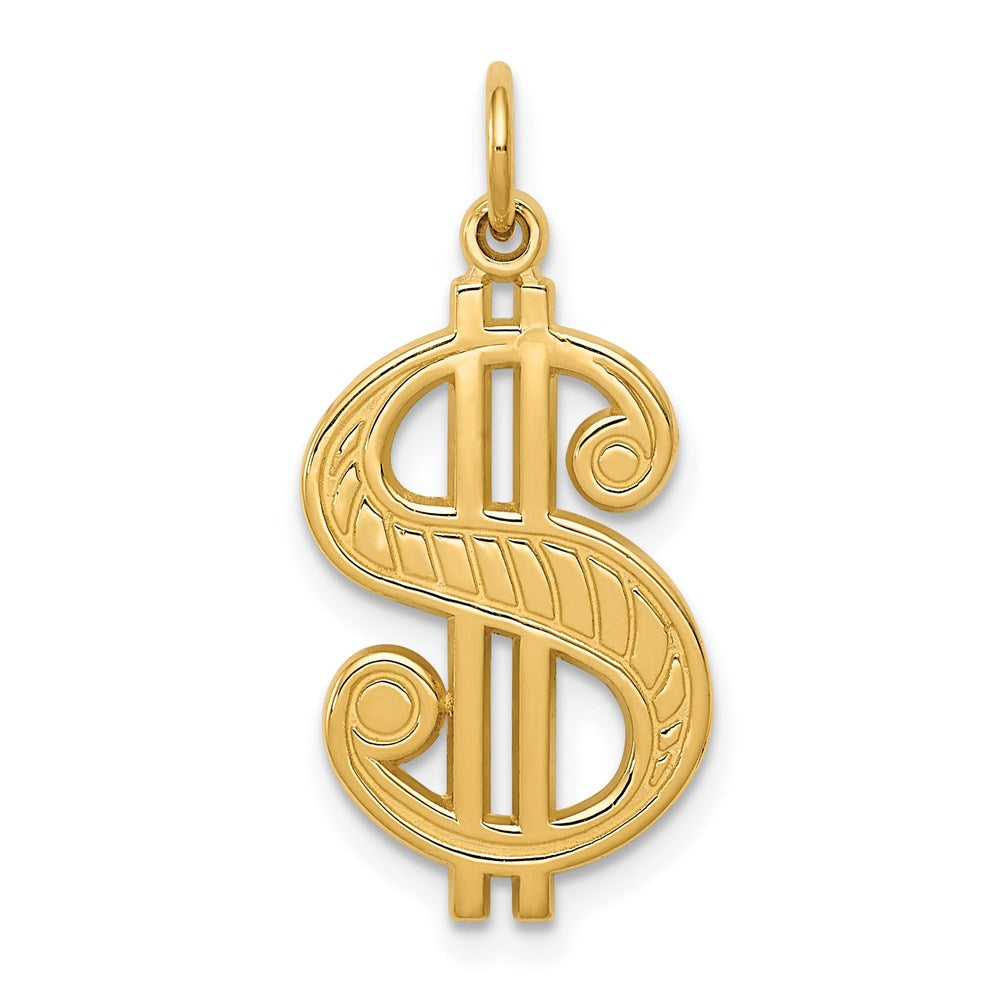 14K Gelbgold Dollarzeichen-Charm