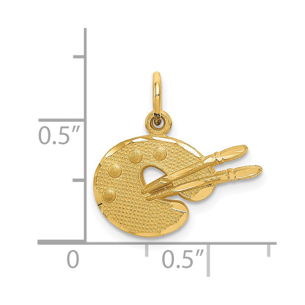 14K Gelbgold Artist Palette Charm