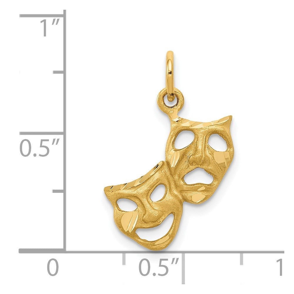 14K Gelbgold Comedy/tragedy Charm