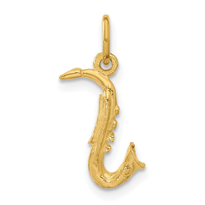 14K Gelbgold 3-d Saxophone Charm
