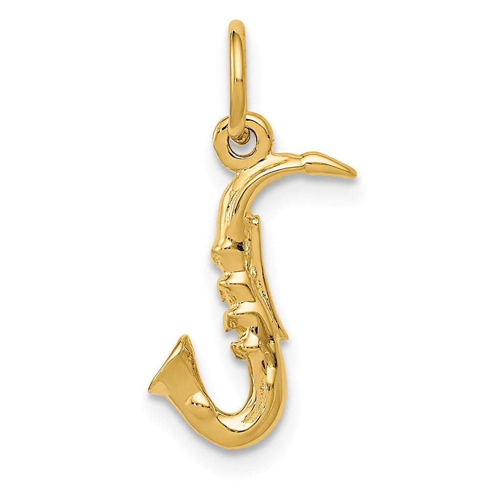14K Gelbgold 3-d Saxophone Charm