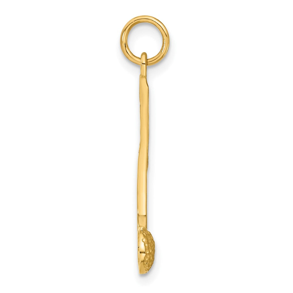 14K Gelbgold Satiniert Musical Note Charm