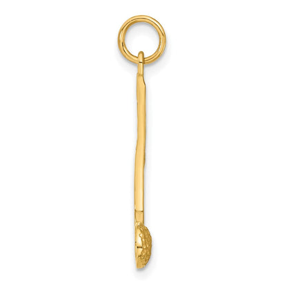 14K Gelbgold Satiniert Musical Note Charm