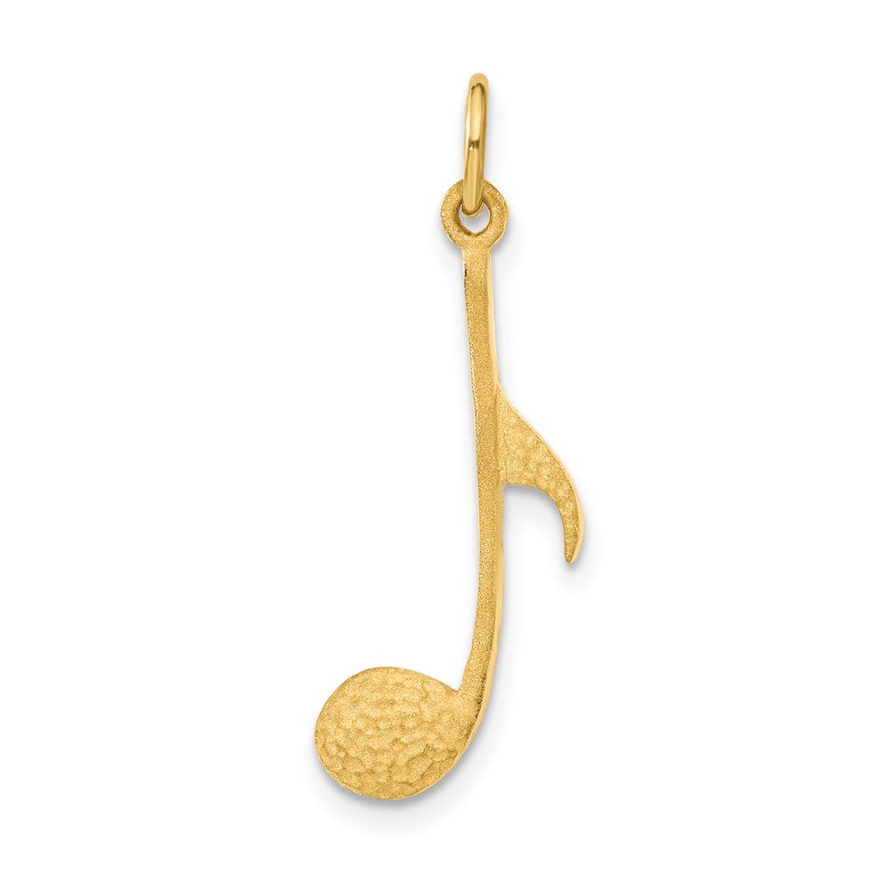 14K Gelbgold Satiniert Musical Note Charm