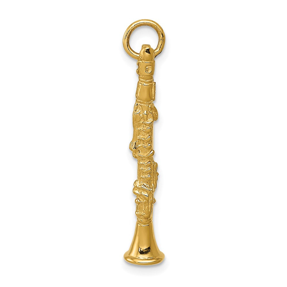 14K Gelbgold 3D-Klarinette-Charm