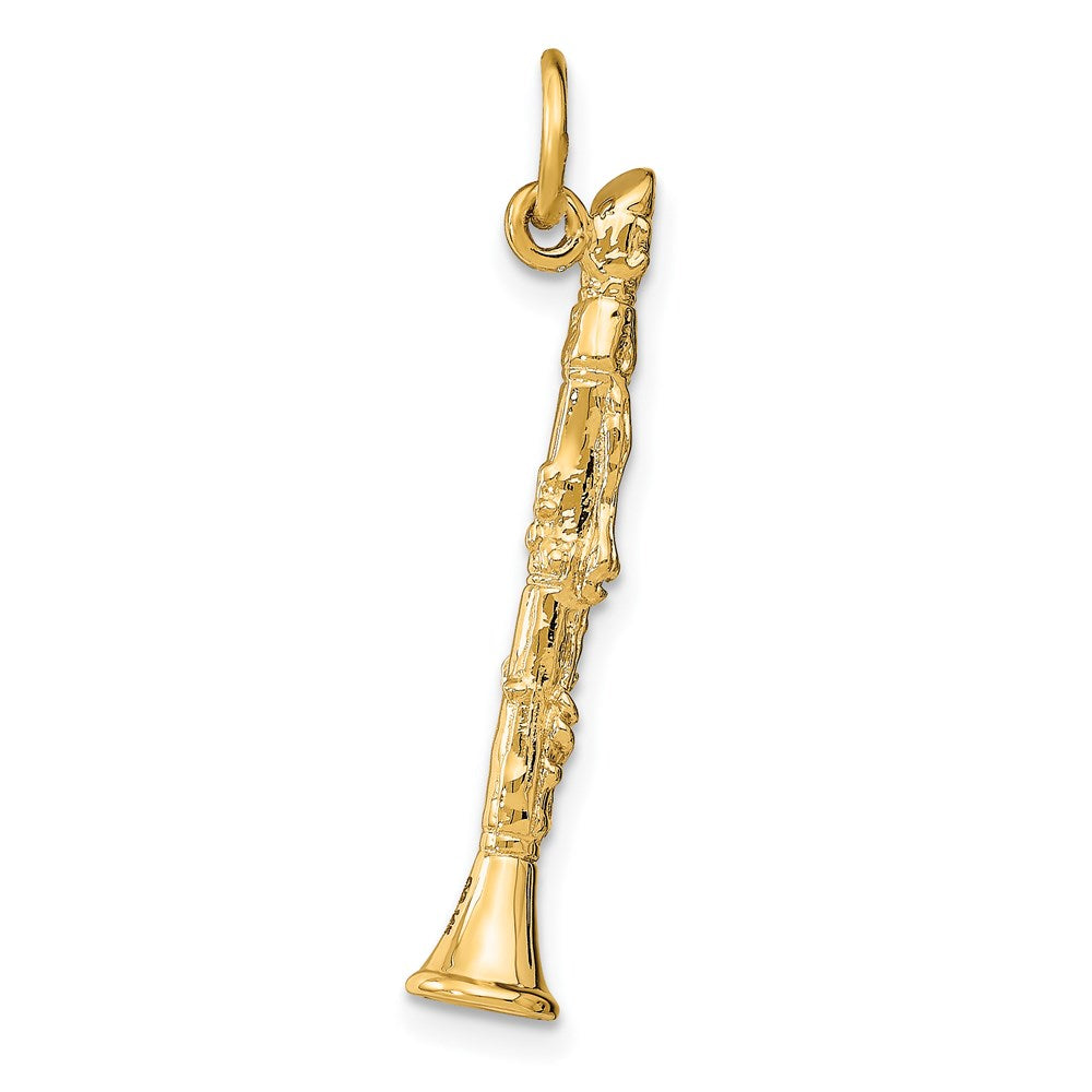14K Gelbgold 3D-Klarinette-Charm
