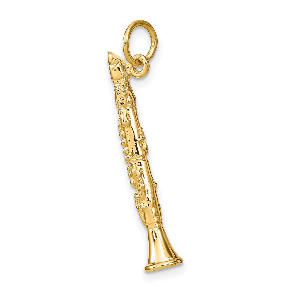 14K Gelbgold 3D-Klarinette-Charm
