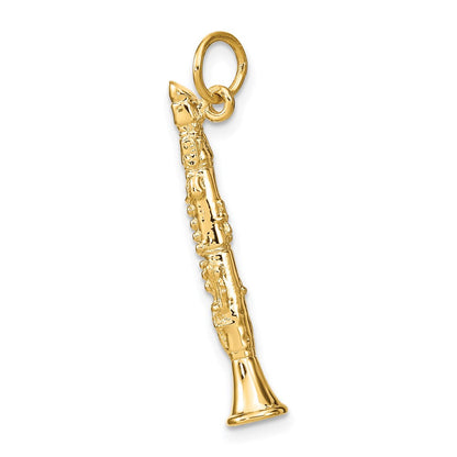 14K Gelbgold 3D-Klarinette-Charm