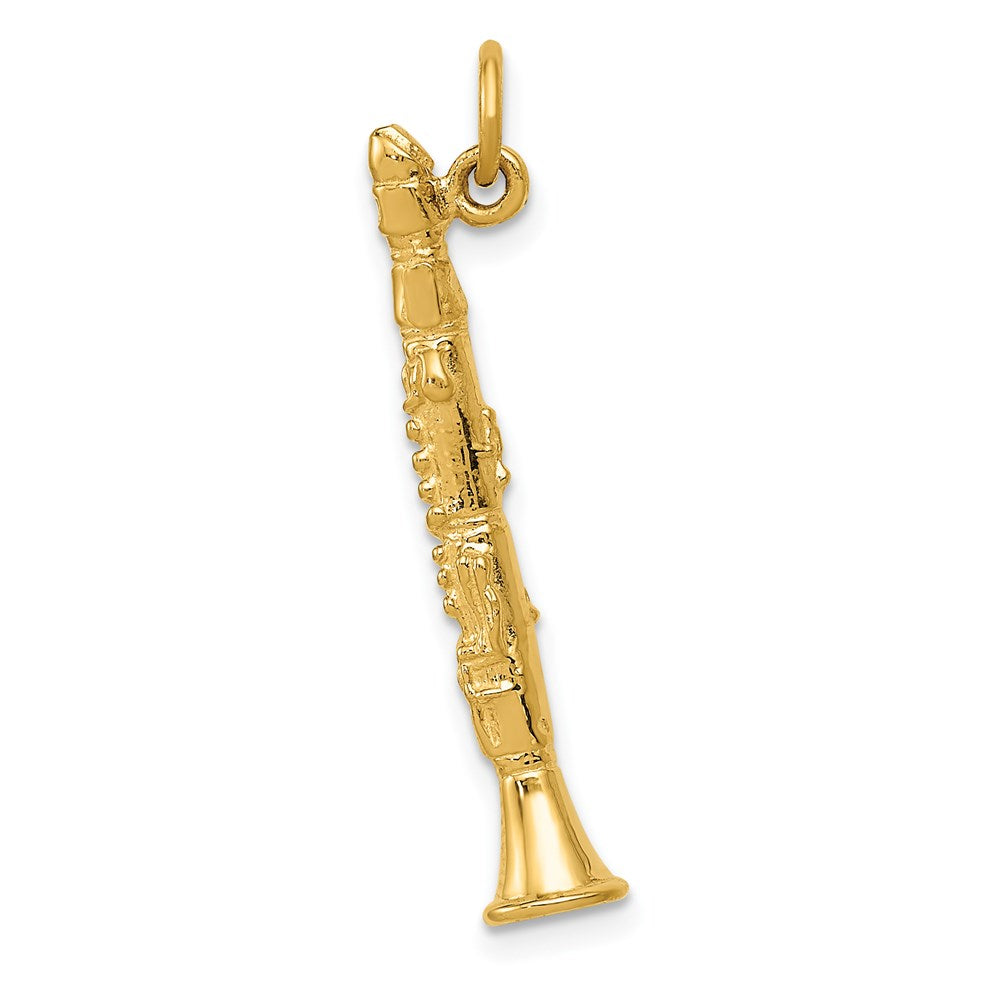 14K Gelbgold 3D-Klarinette-Charm