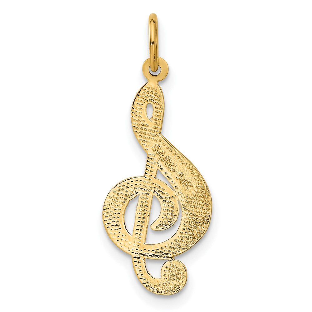 14K Gelbgold Noten Schlüssel Charm
