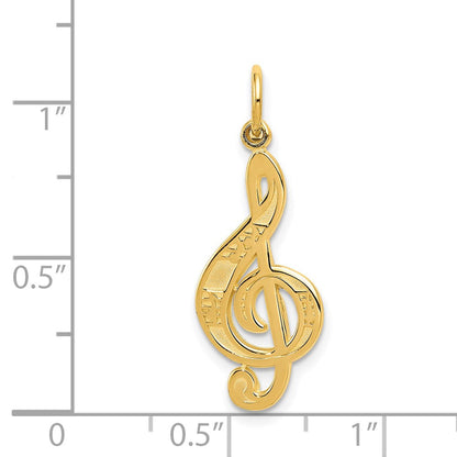 14K Gelbgold Noten Schlüssel Charm