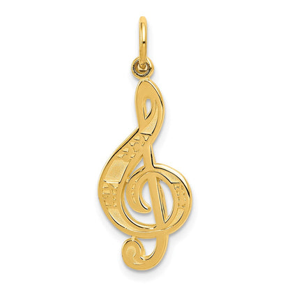 14K Gelbgold Noten Schlüssel Charm