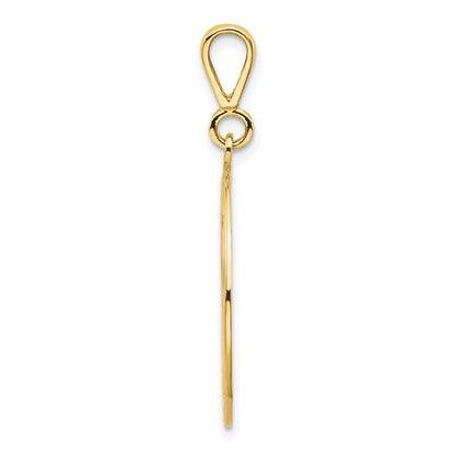 14K Gelbgold Polierter & Strukturierter Großer Freimaurersymbol-Anhänger