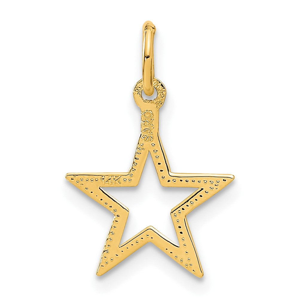 14K Gelbgold Diamantiert Stern Charm