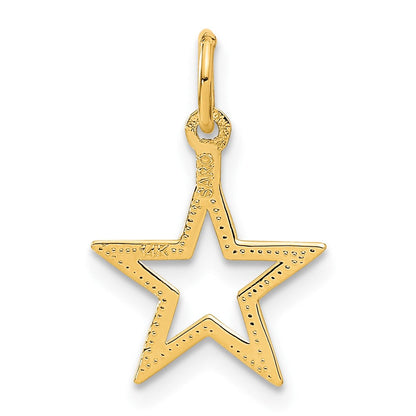 14K Gelbgold Diamantiert Stern Charm