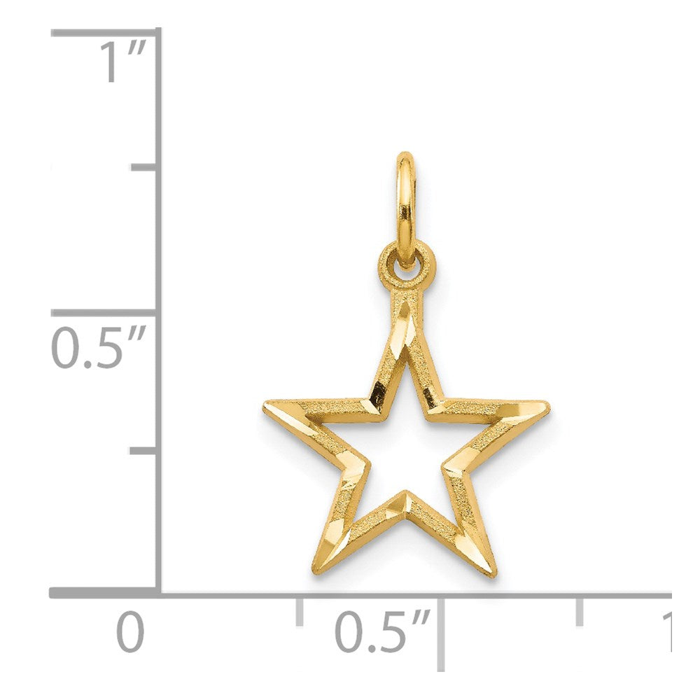 14K Gelbgold Diamantiert Stern Charm
