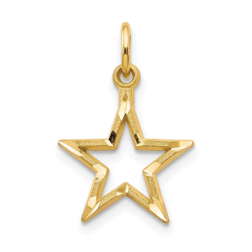 14K Gelbgold Diamantiert Stern Charm